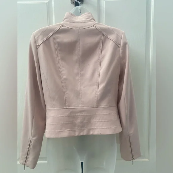 White House Black Market Pink Zip Jacket Sz 6 - Picture 2 of 3